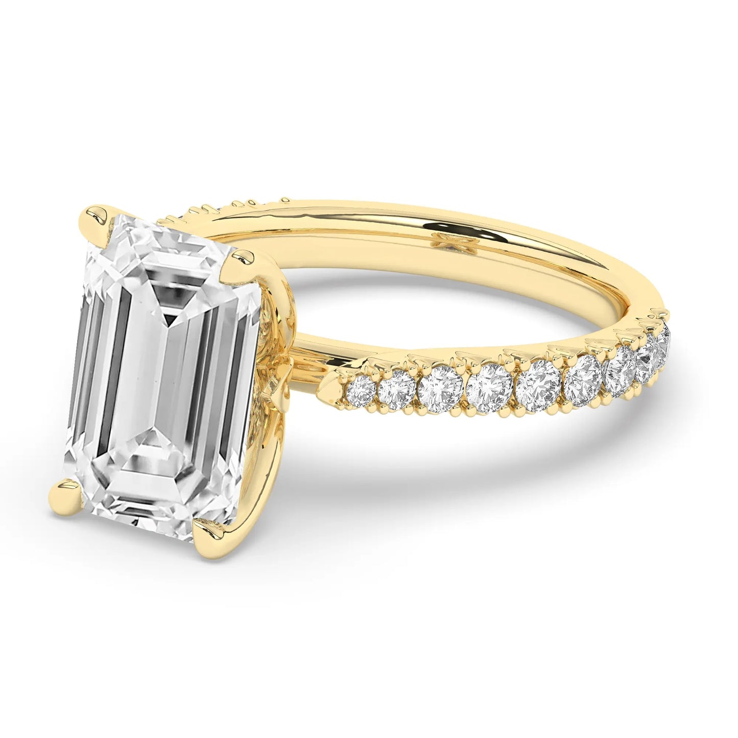 FR2976 Emerald cut 0.50ct D VVS2 Yellow Gold