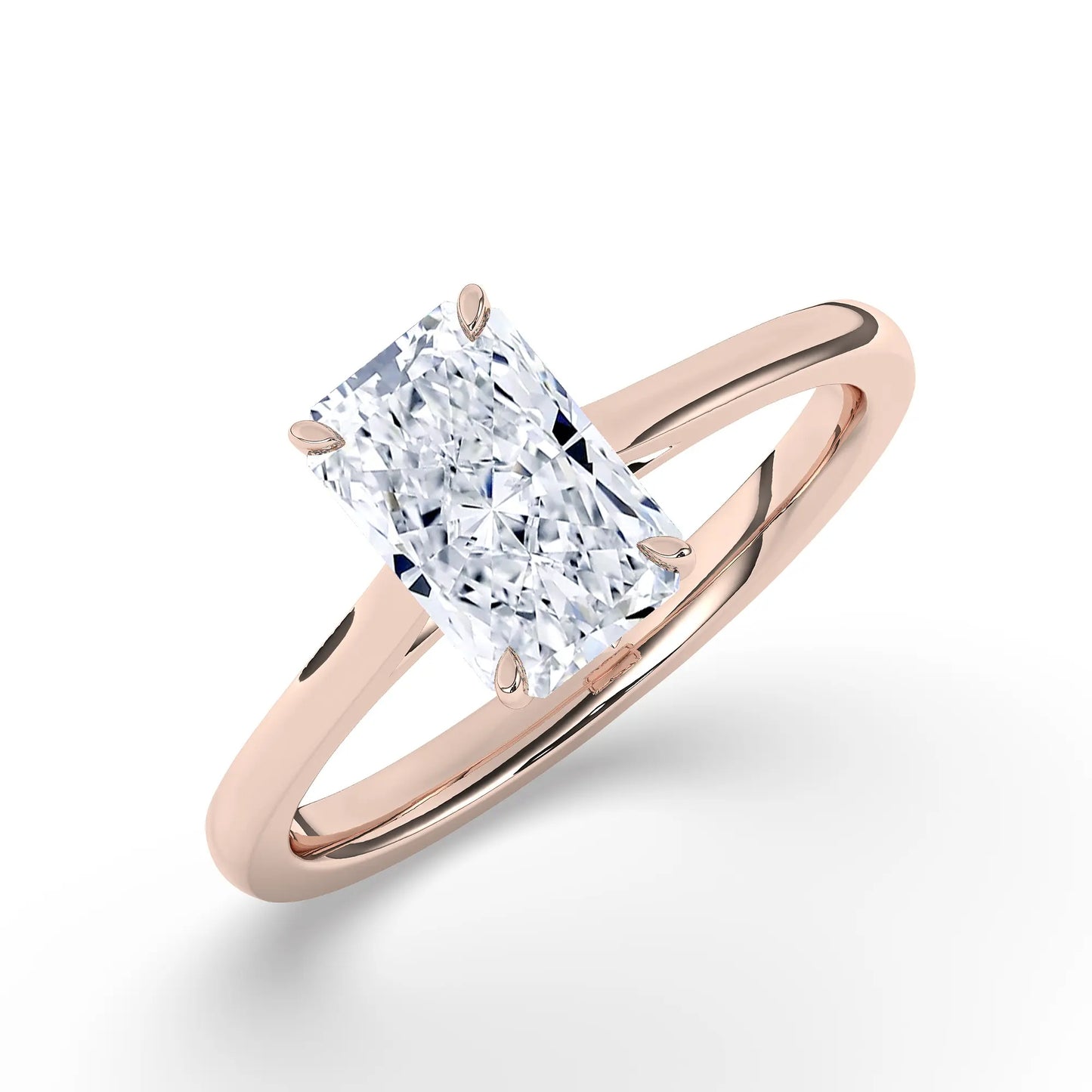 FR2963 Radiant Cut 0.50ct D VVS2 Rose Gold