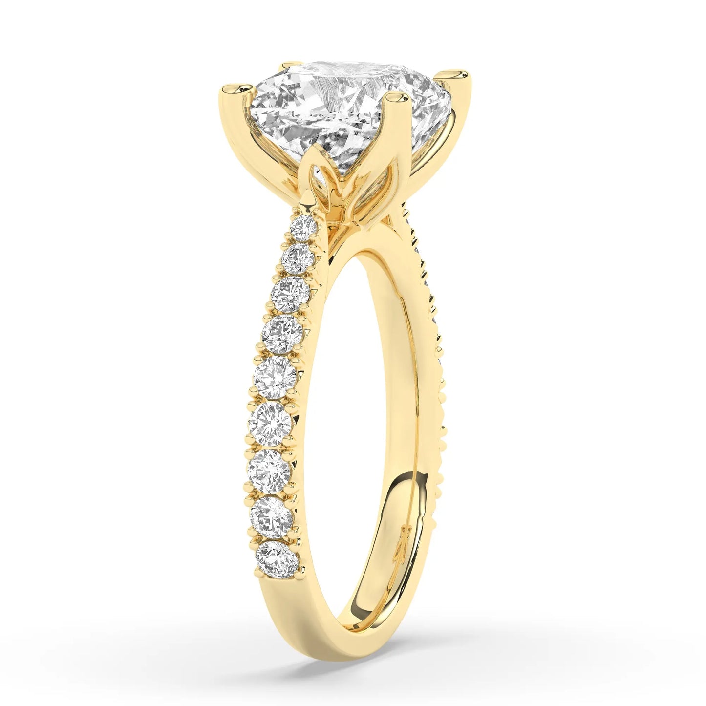 FR2976 Cushion brilliant 0.50ct D VVS2 Yellow Gold