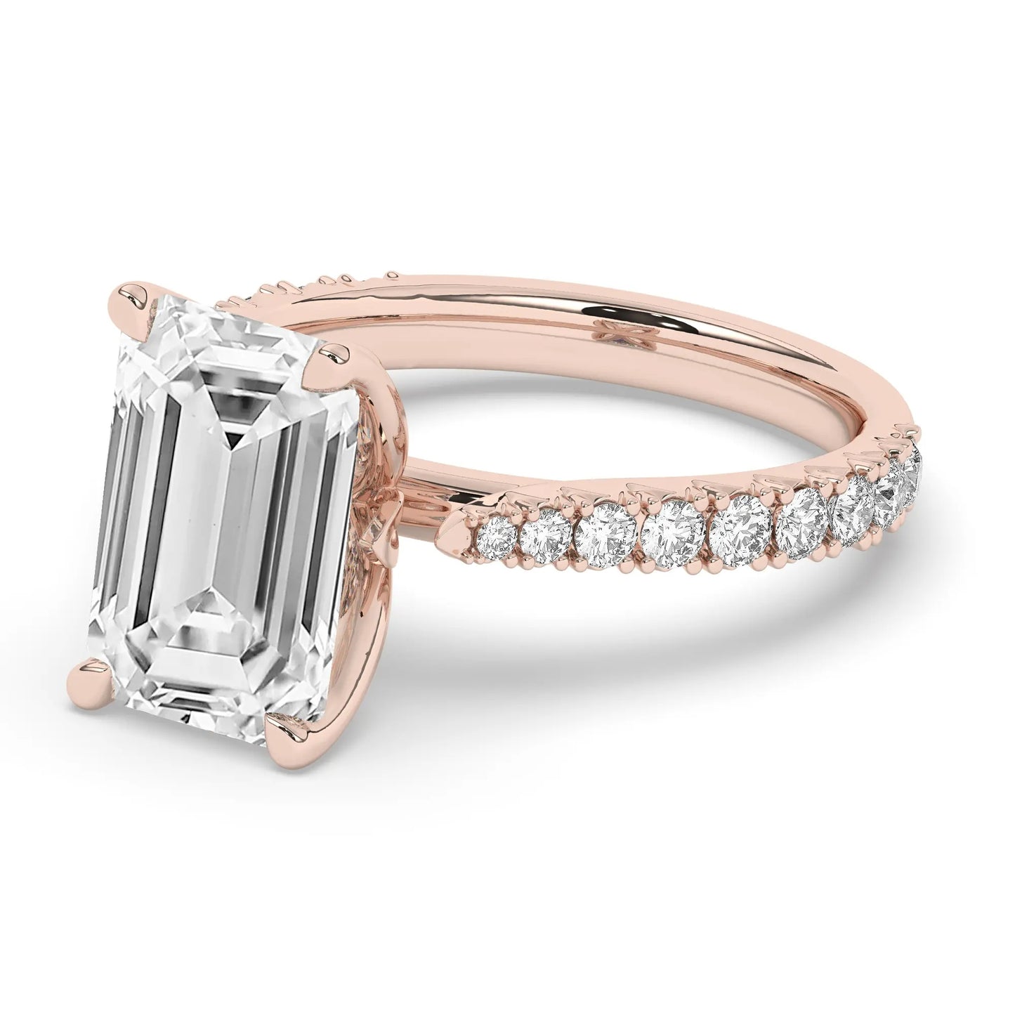 FR2976 Emerald cut 0.50ct D VVS2 Rose Gold