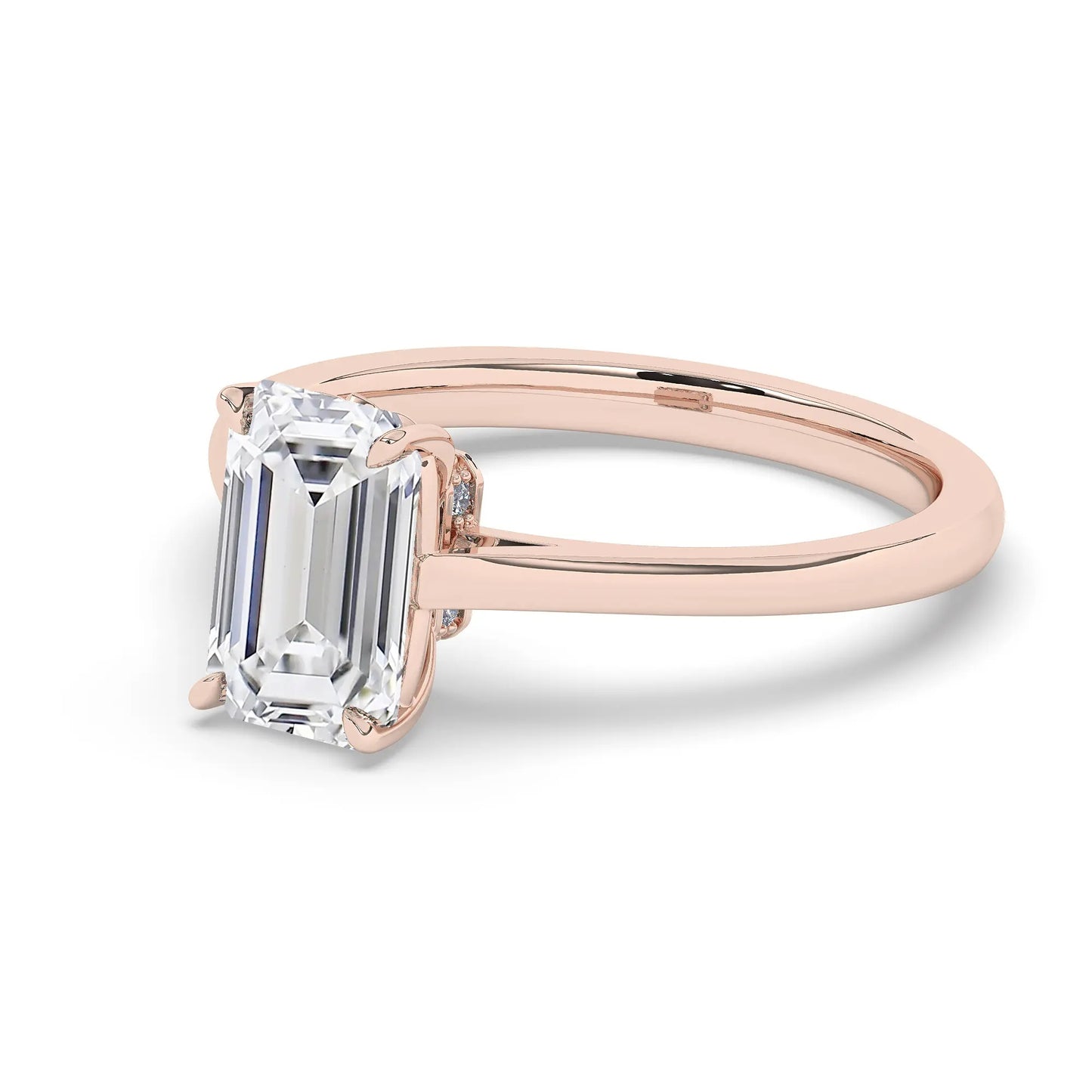 FR2963 Emerald Cut 0.50ct D VVS2 Rose Gold