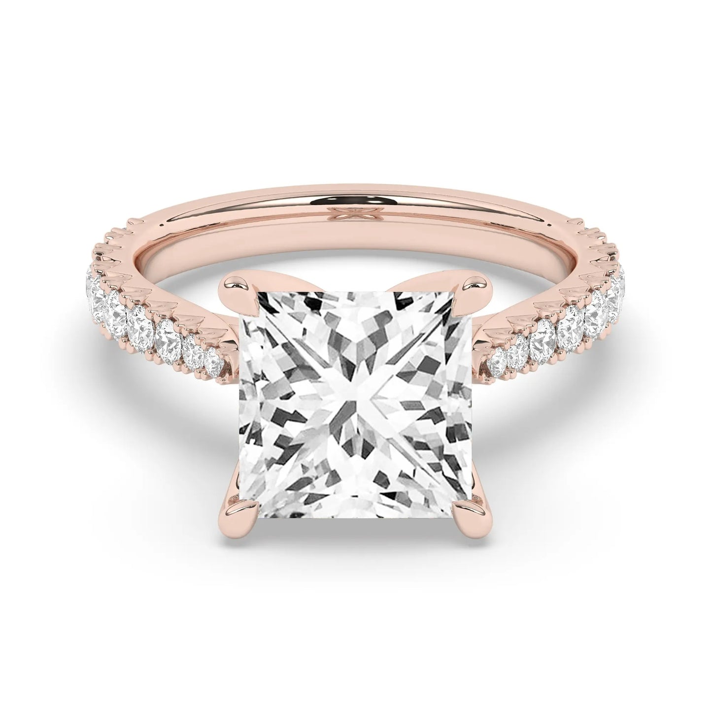 FR2976 Princess cut 0.50ct D VVS2 Rose Gold