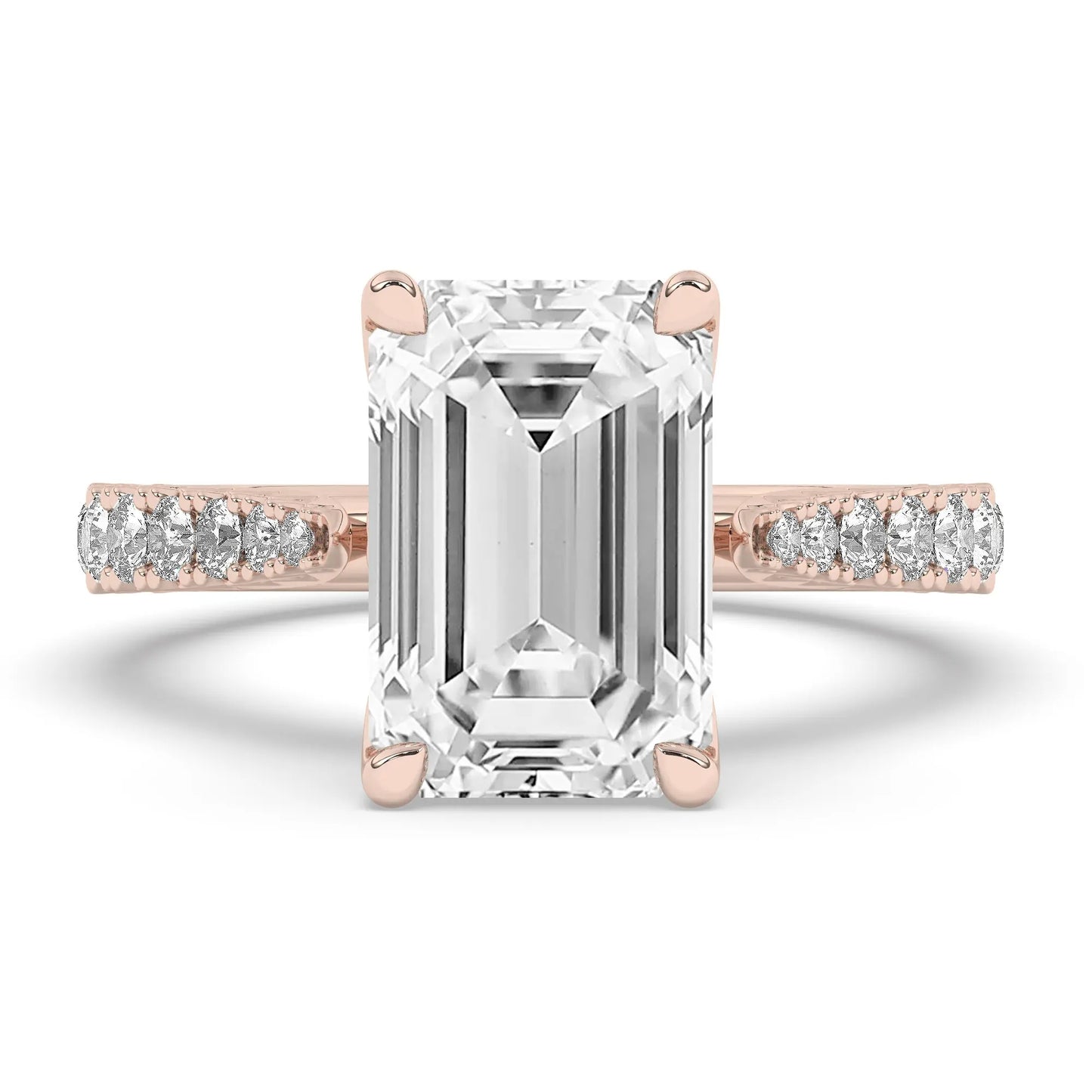 FR2976 Emerald cut 0.50ct D VVS2 Rose Gold