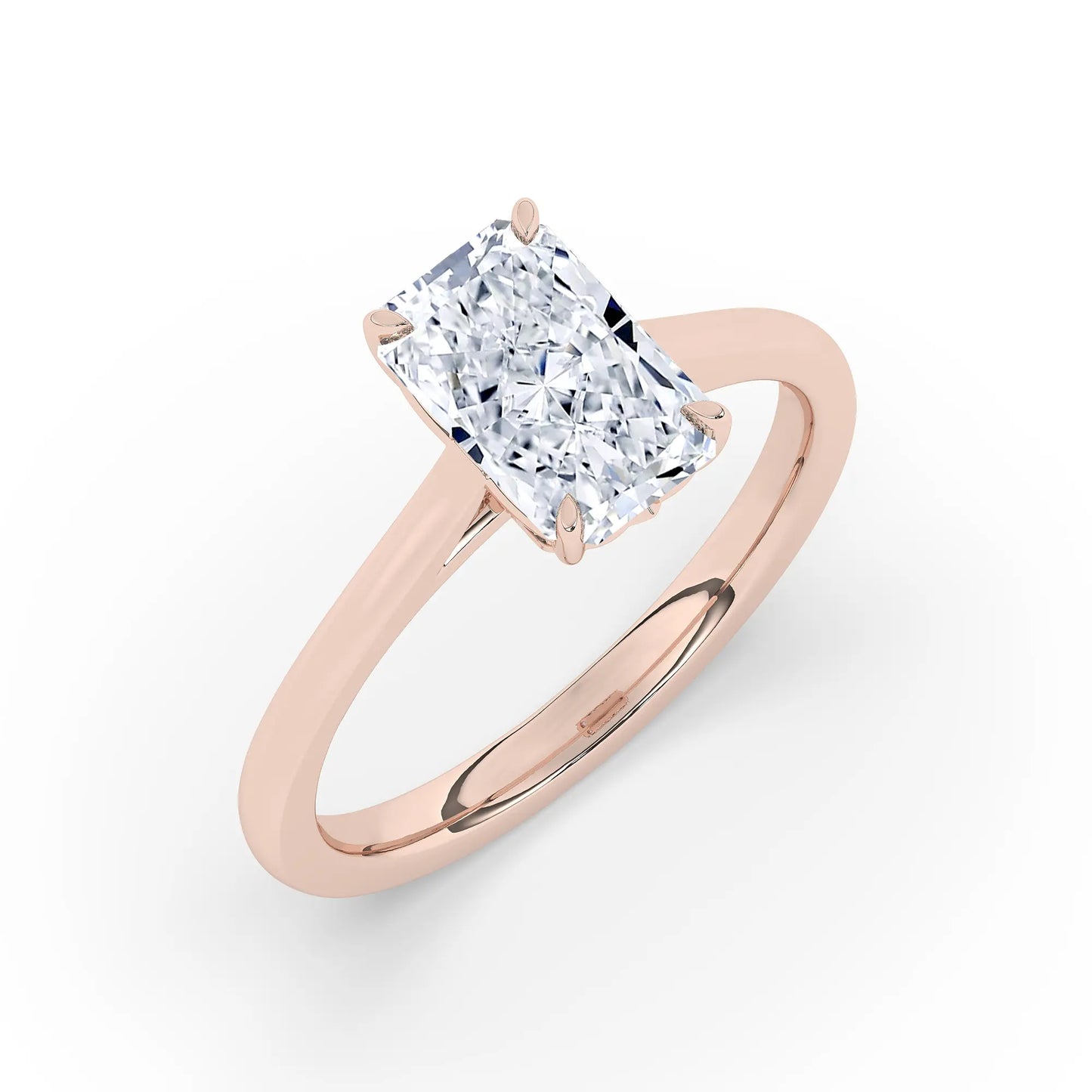 FR2963 Radiant Cut 0.50ct D VVS2 Rose Gold