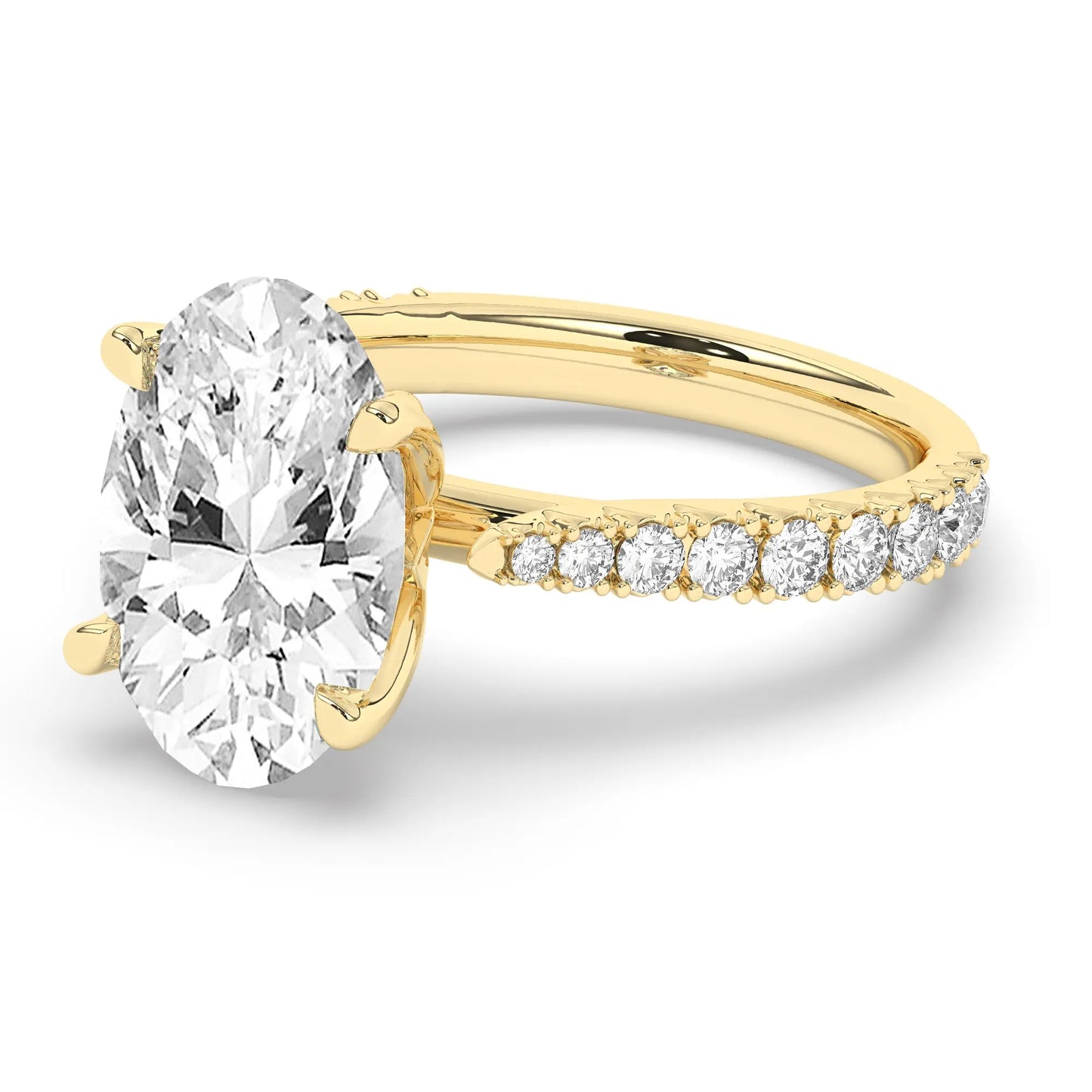 FR2976 Oval 0.50ct D VVS2 Yellow Gold