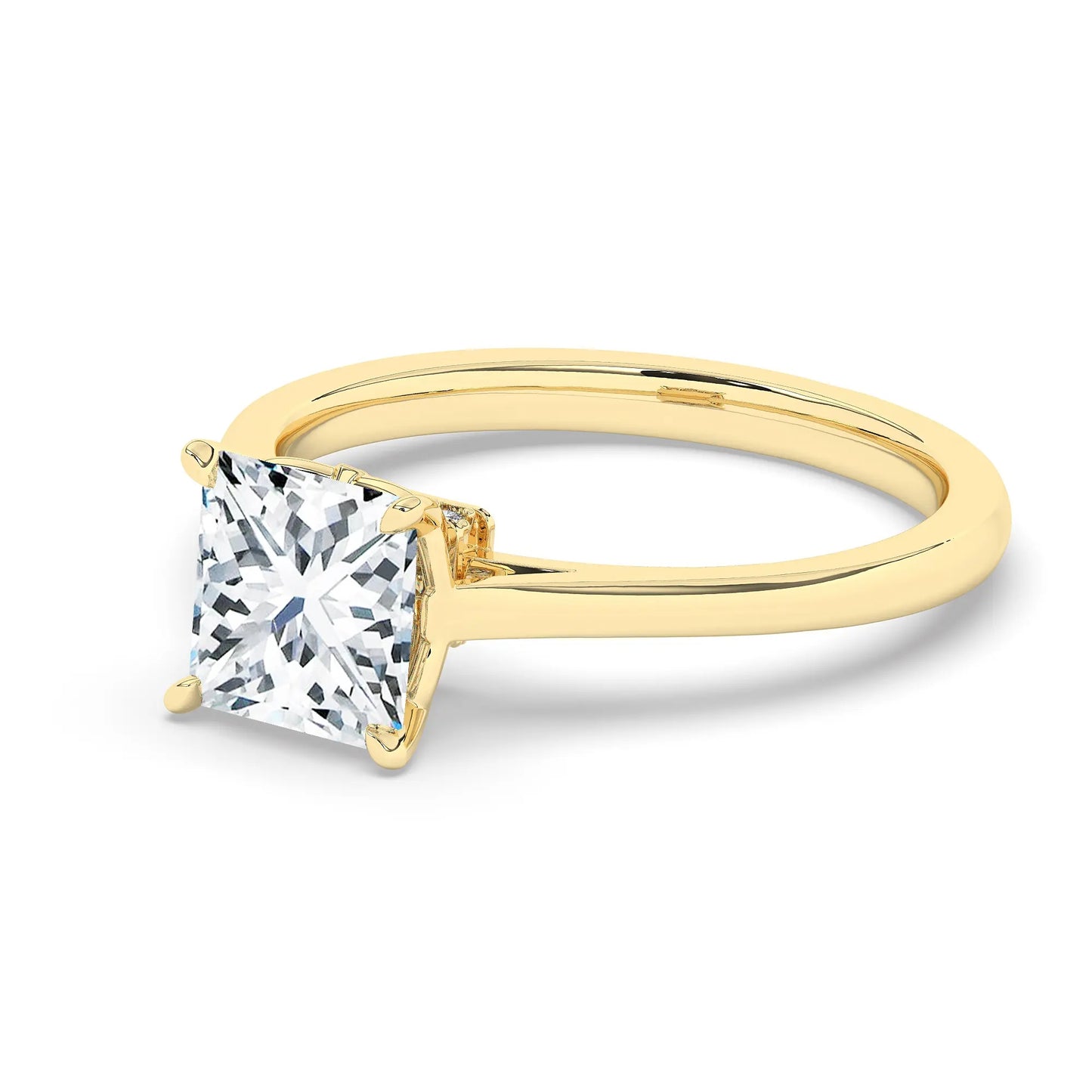 FR2963 Princess Cut 0.50ct D VVS2 Yellow Gold