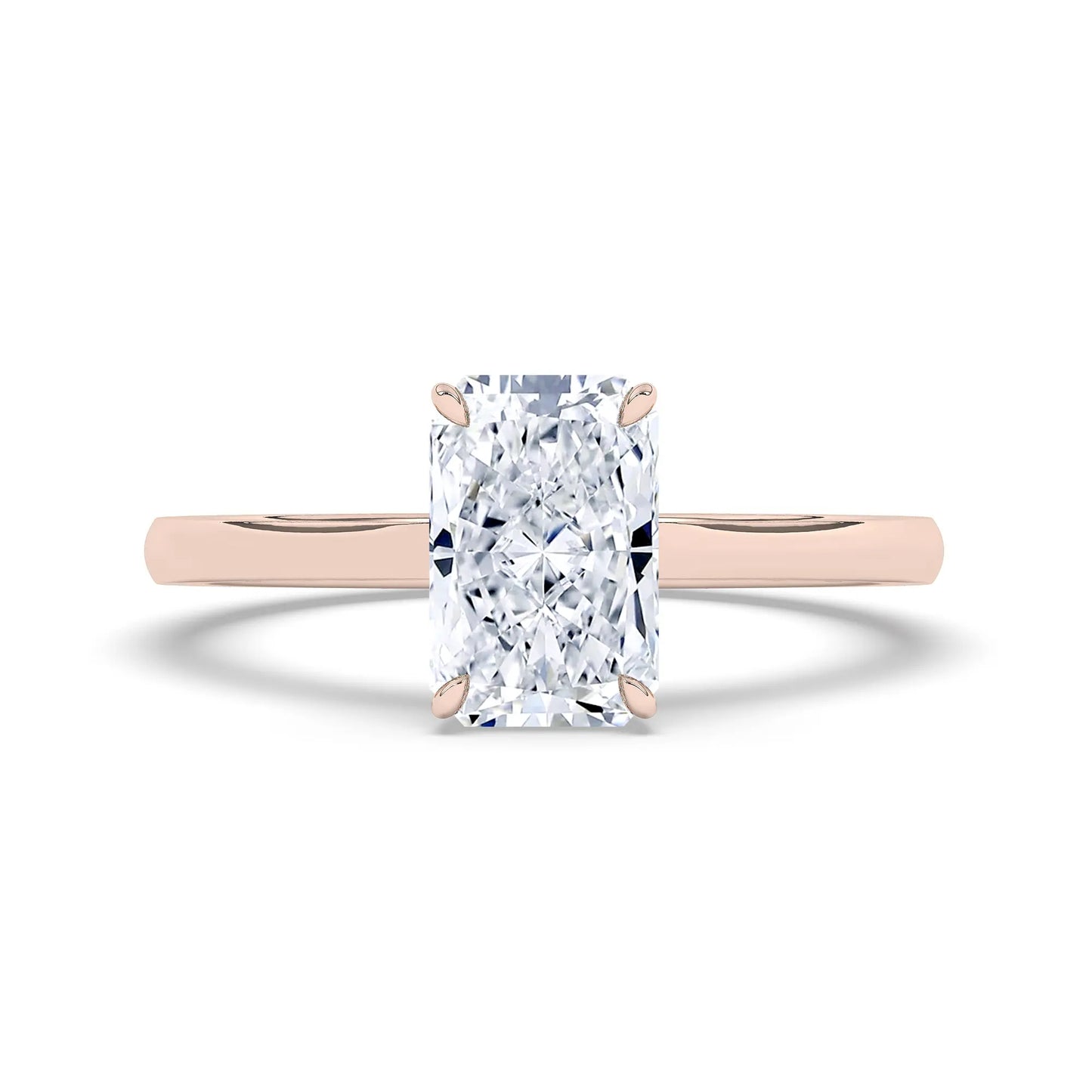 FR2963 Radiant Cut 0.50ct D VVS2 Rose Gold