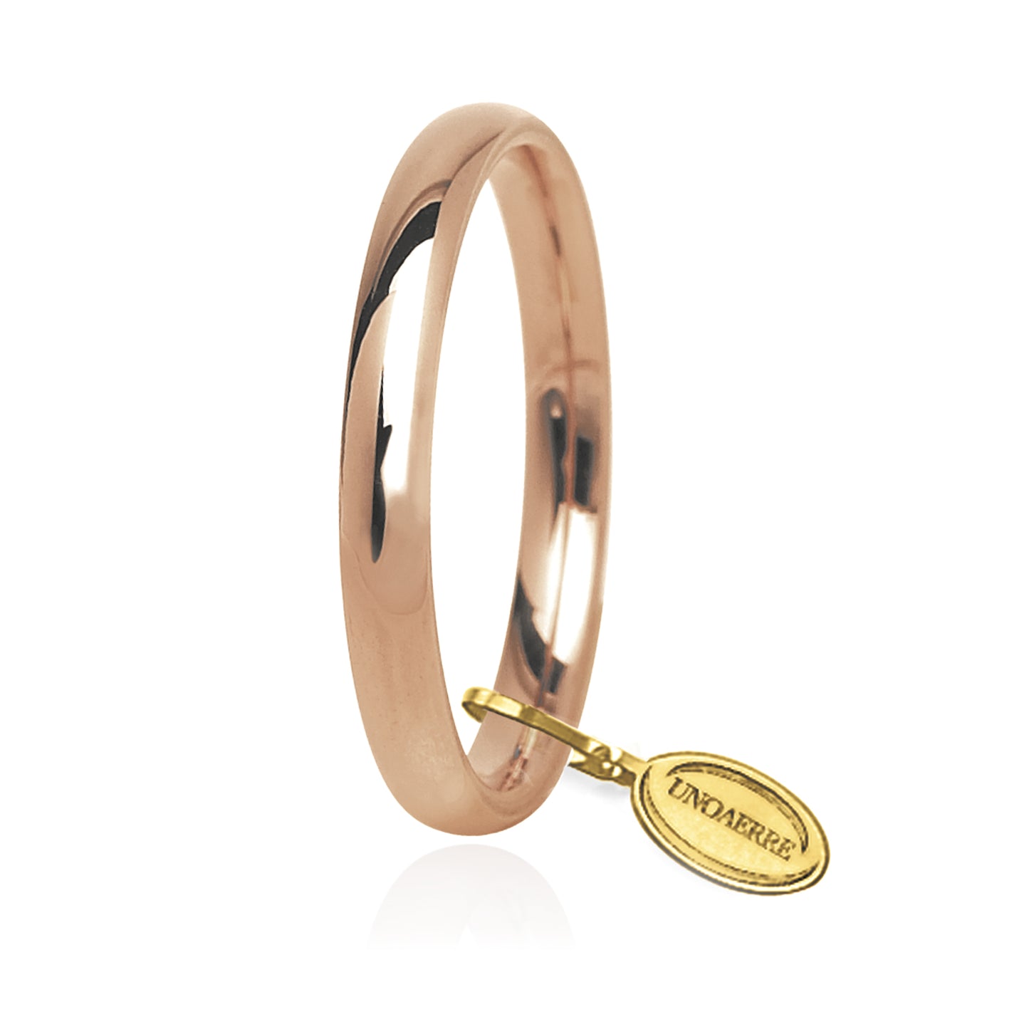 Semi Flat Comfort 3mm rose gold Wedding ring