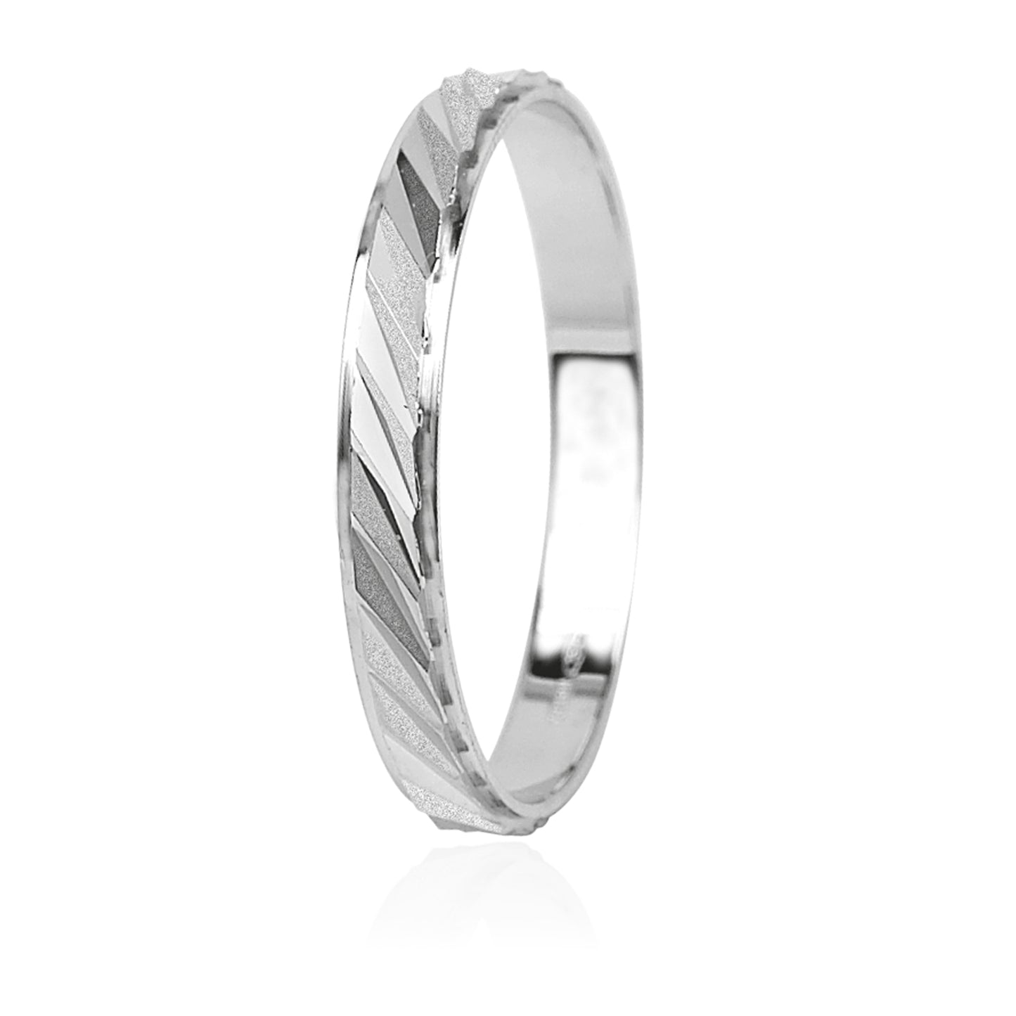 Textured White Gold Wedding Ring  3mm