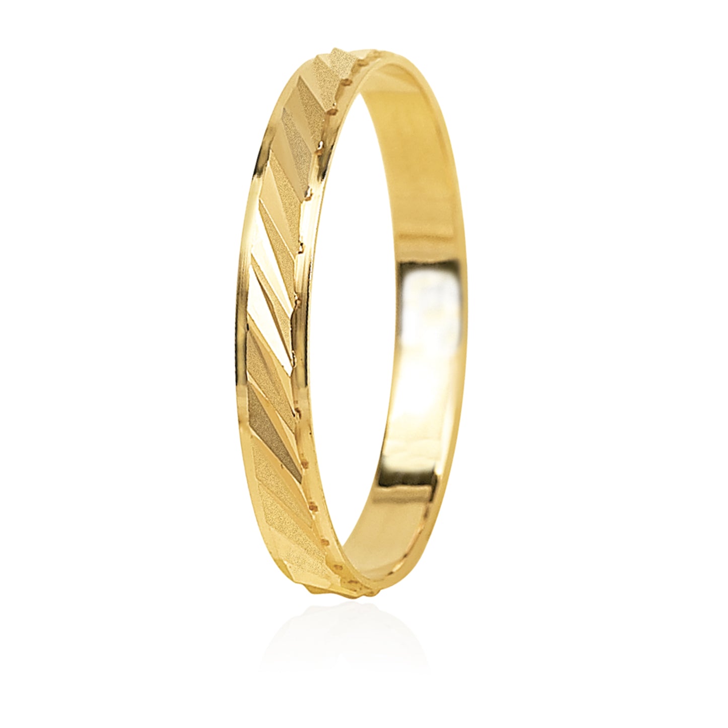 Textured Yellow Gold Wedding Ring  3mm