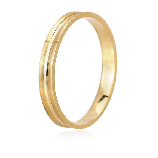 Textured Yellow Gold Wedding Ring  2.4mm