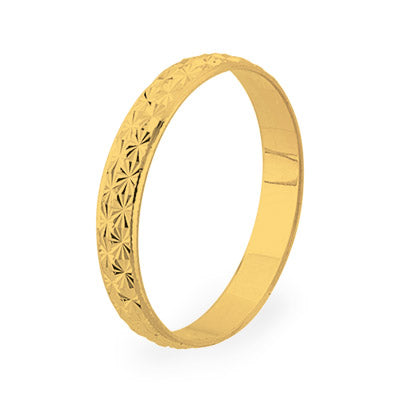 Textured Yellow Gold Wedding Ring  3mm