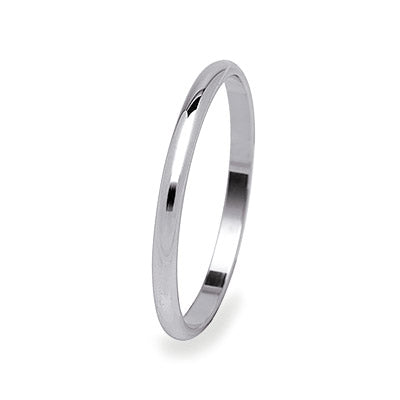 Half Round Classic Wedding Ring White Gold 2.2mm