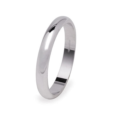 Half Round Classic Wedding Ring White Gold 3.6mm