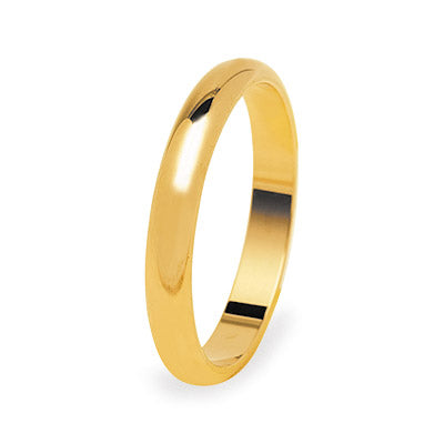 Half Round Classic Wedding Ring Yellow Gold 3.6mm