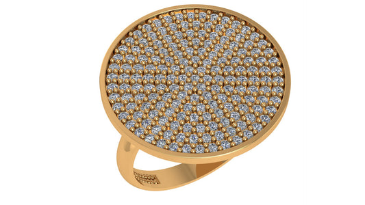 Lab Diamond "Diamond Disc" Yellow Gold Ring