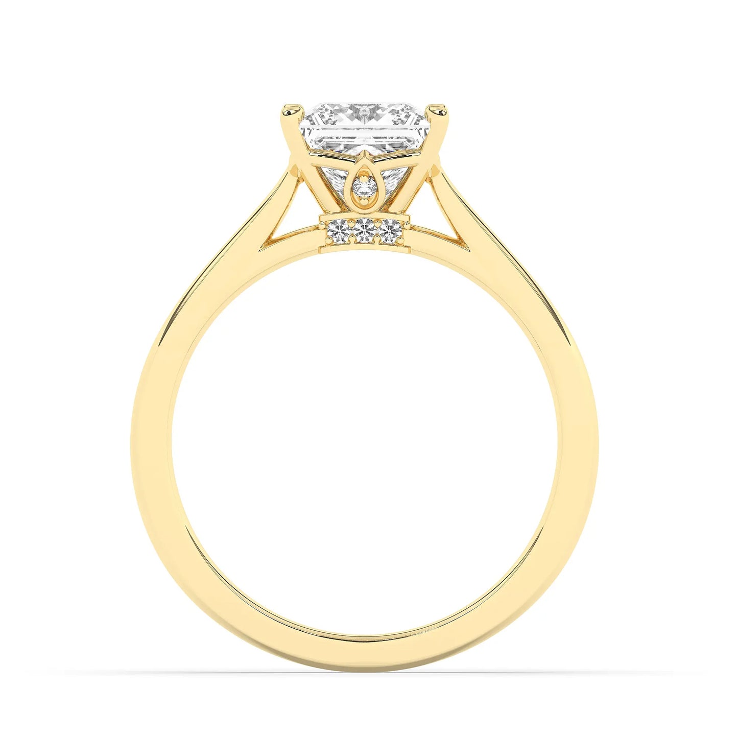 FR2963 Princess Cut 0.50ct D VVS2 Yellow Gold