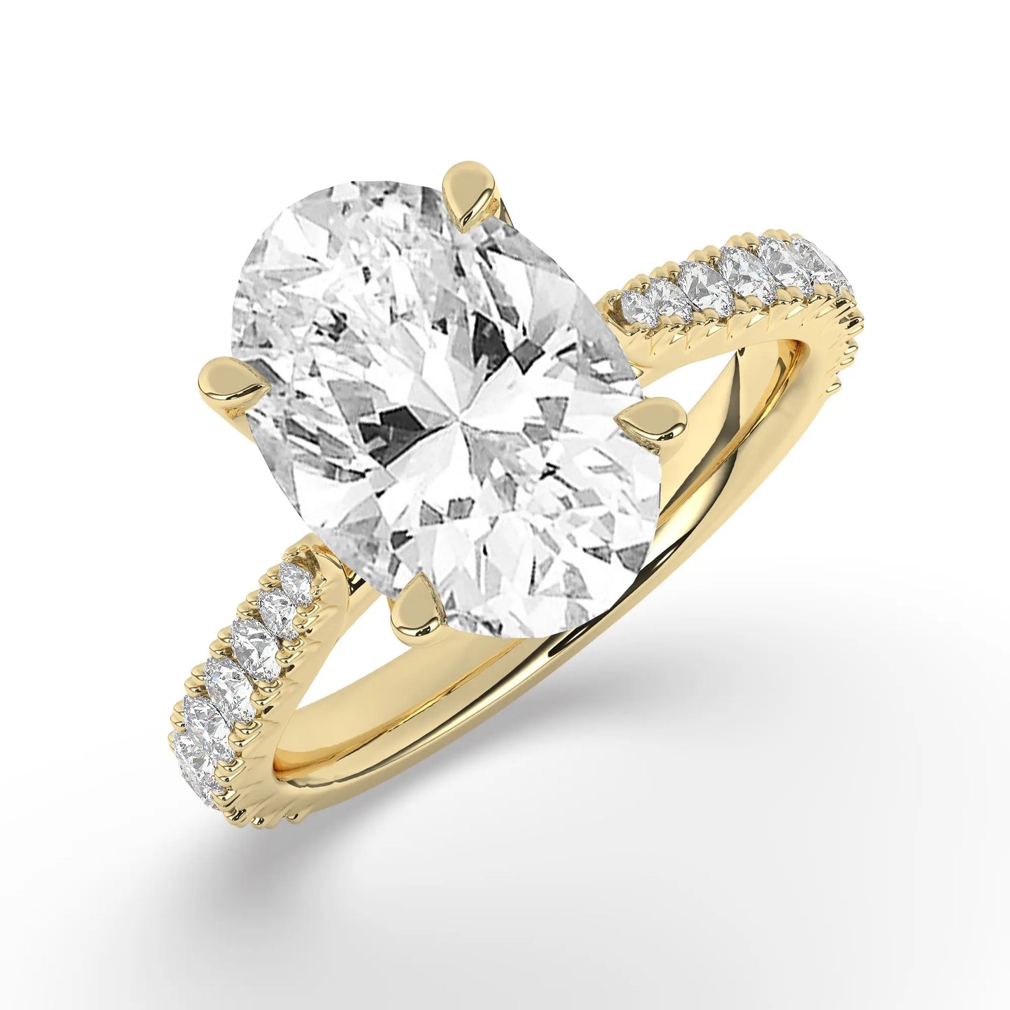 FR2976 Oval 0.50ct D VVS2 Yellow Gold