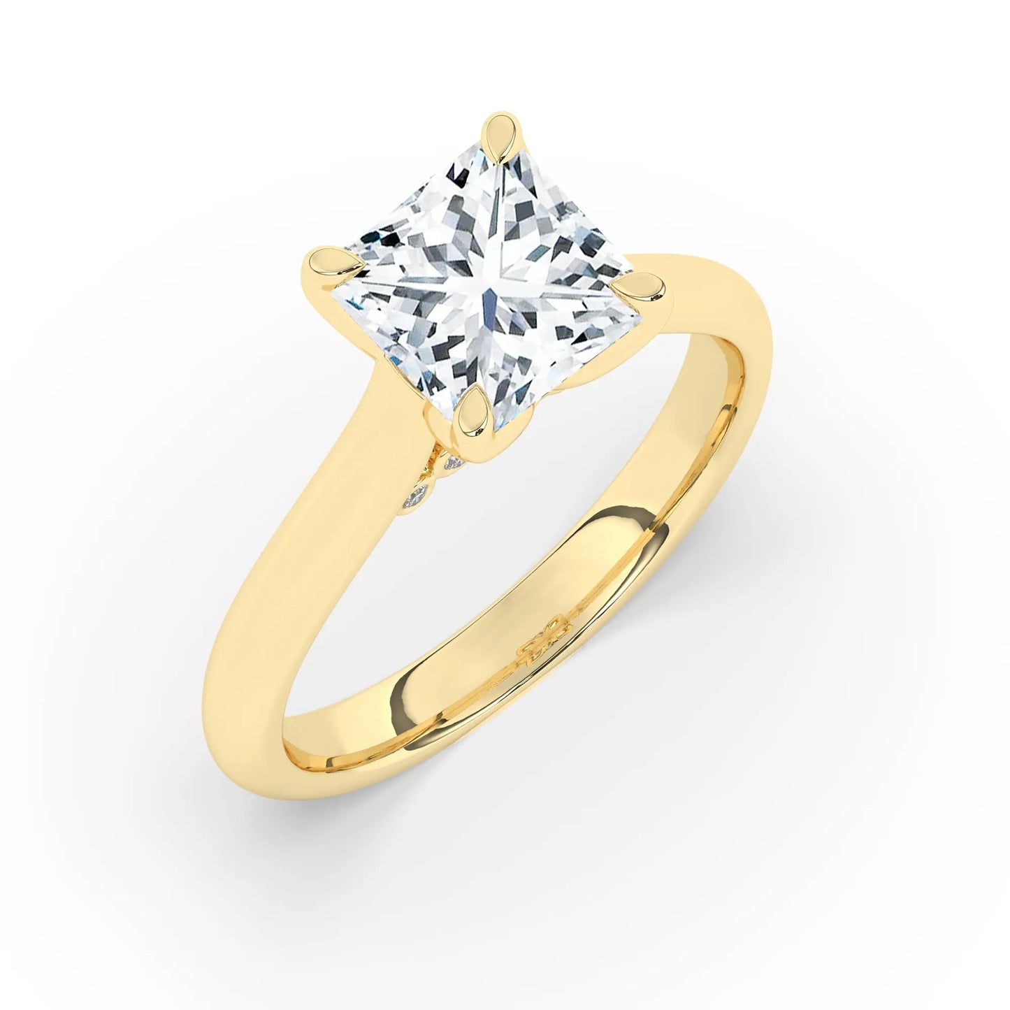 FR2962 Princess 0.50ct D VVS2 Yellow Gold