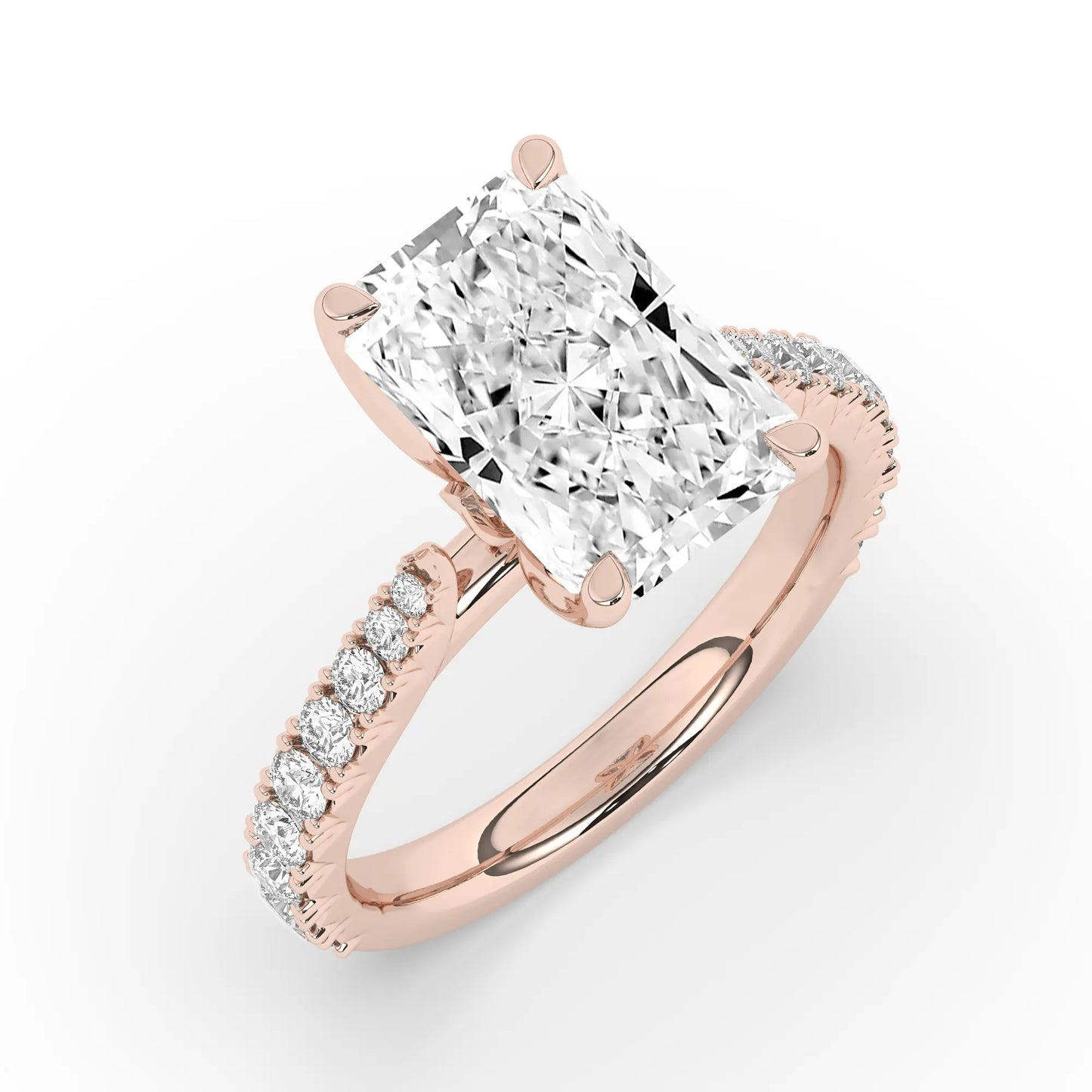 FR2976 Radiant cut 0.50ct D VVS2 Rose Gold