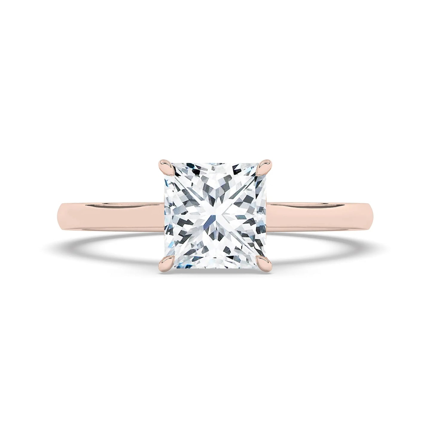 FR2963 Princess Cut 0.50ct D VVS2 Rose Gold