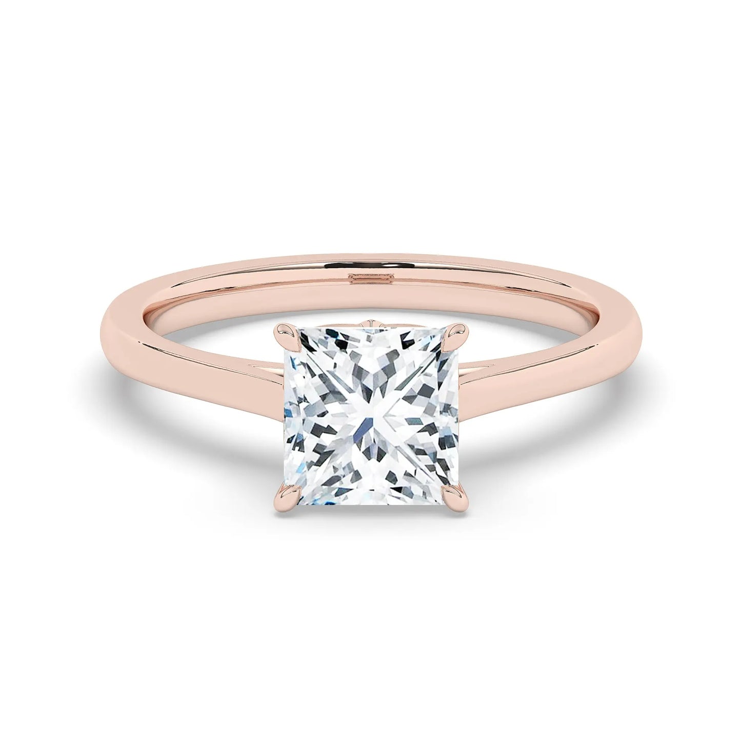 FR2963 Princess Cut 0.50ct D VVS2 Rose Gold