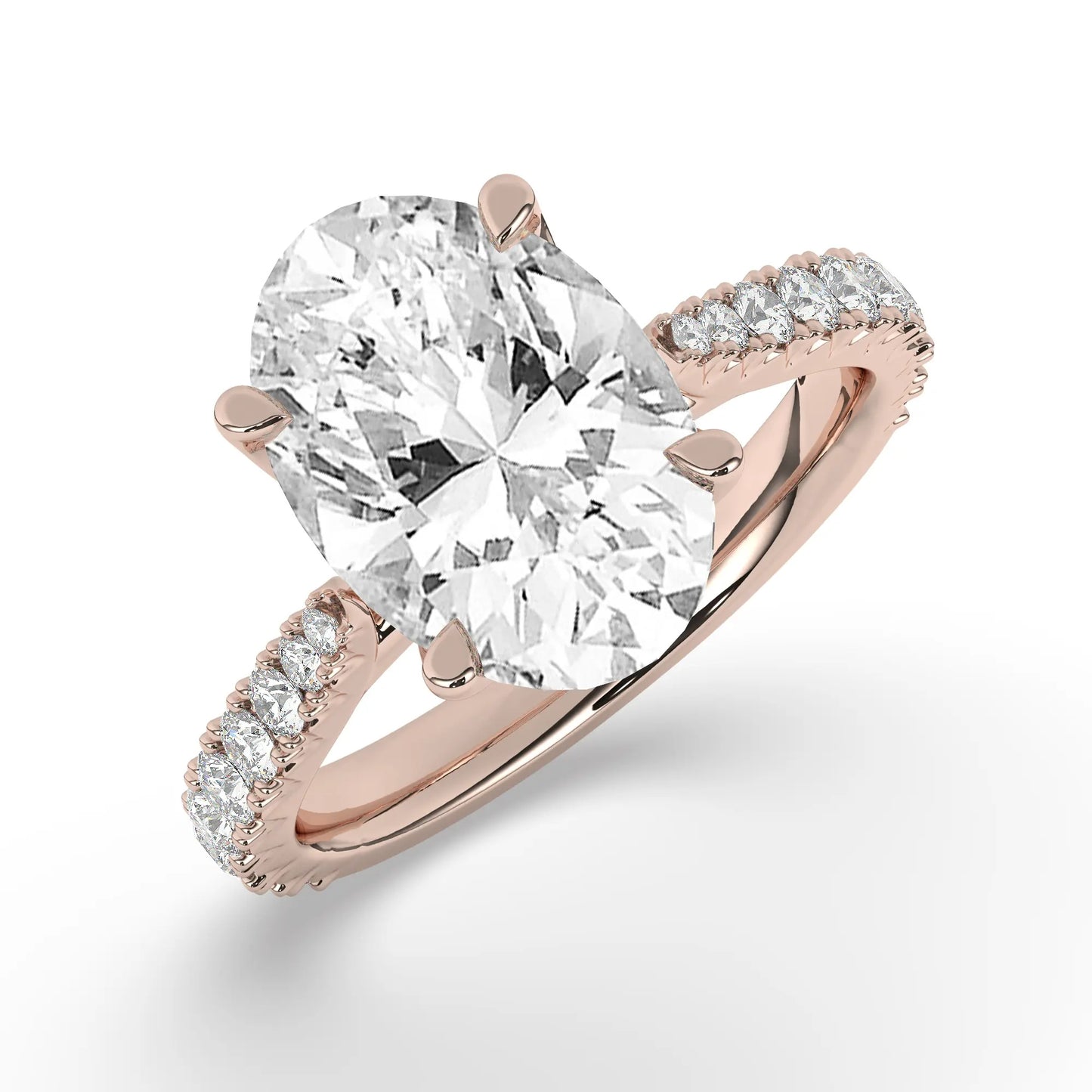 FR2976 Oval 0.50ct D VVS2 Rose Gold