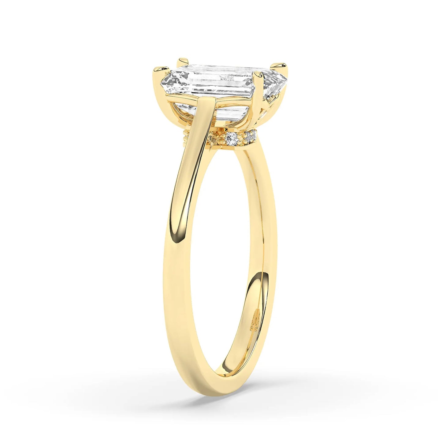 FR2963 Radiant Cut 0.50ct D VVS2 Yellow Gold