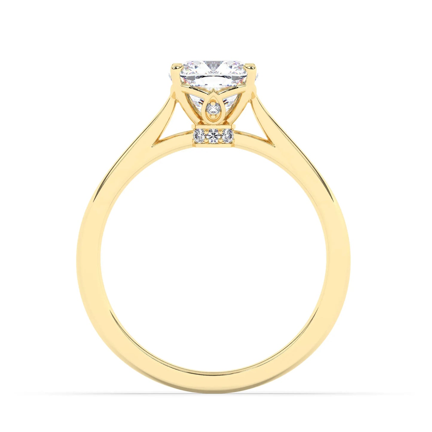 FR2963 Cushion Cut 0.50ct D VVS2 Yellow Gold