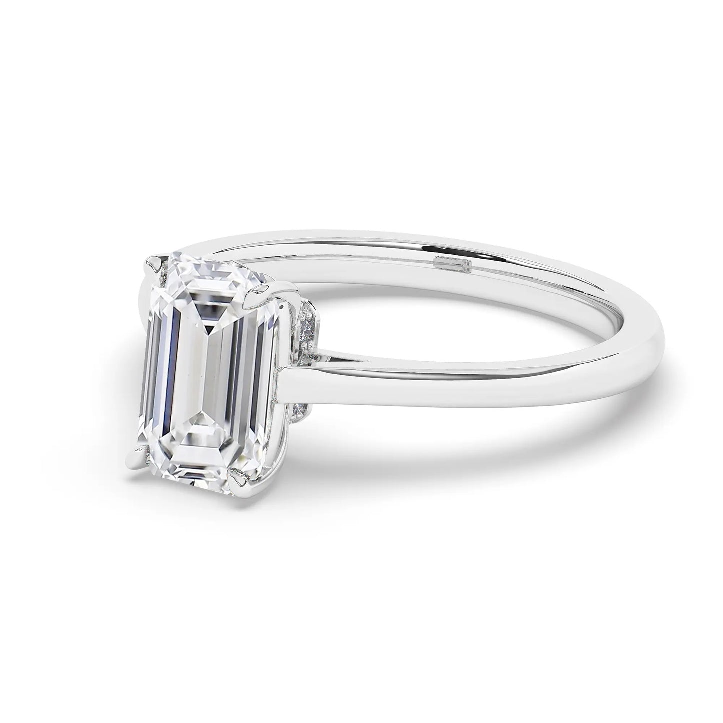 FR2963 Emerald Cut 0.50ct D VVS2 White Gold