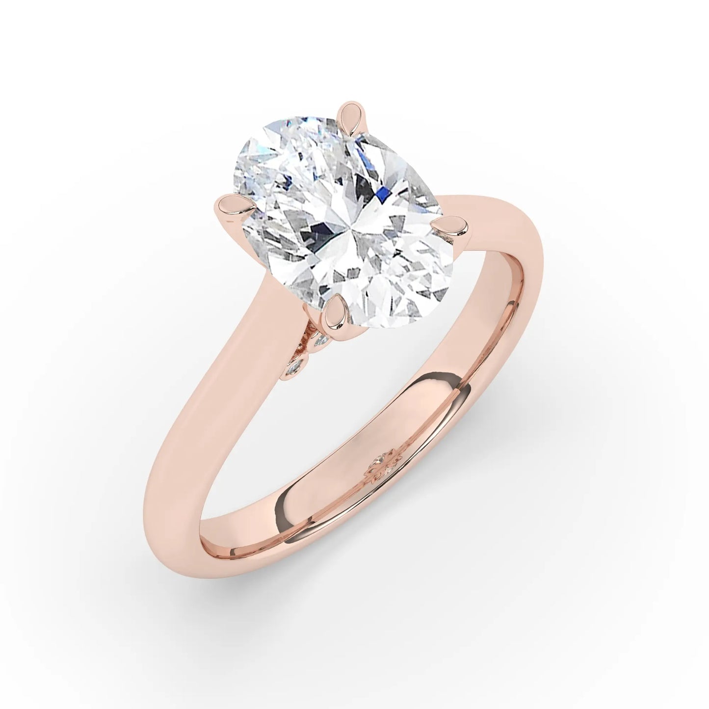 FR2962 Oval Cut 0.50ct D VVS2 Rose Gold