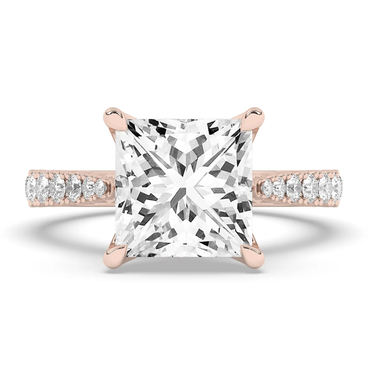 FR2976 Princess cut 0.50ct D VVS2 Rose Gold