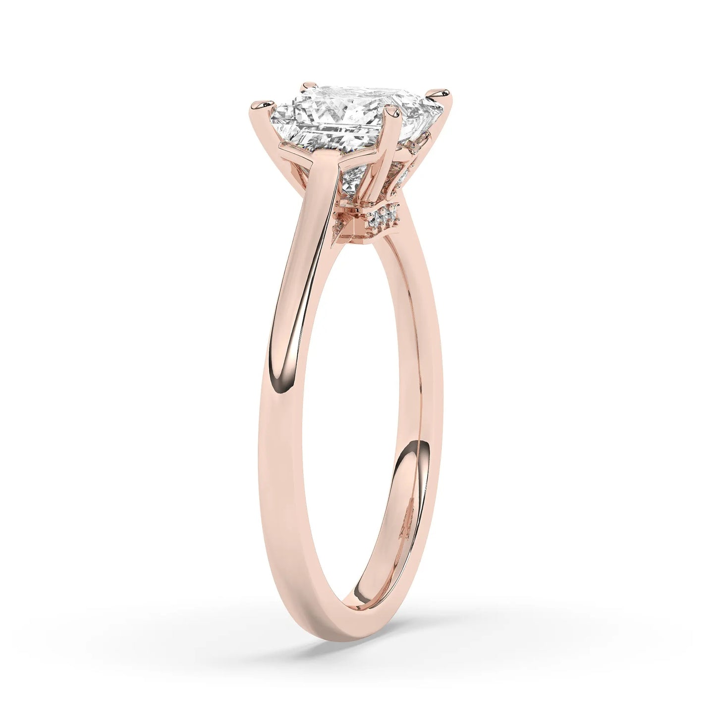 FR2963 Princess Cut 0.50ct D VVS2 Rose Gold