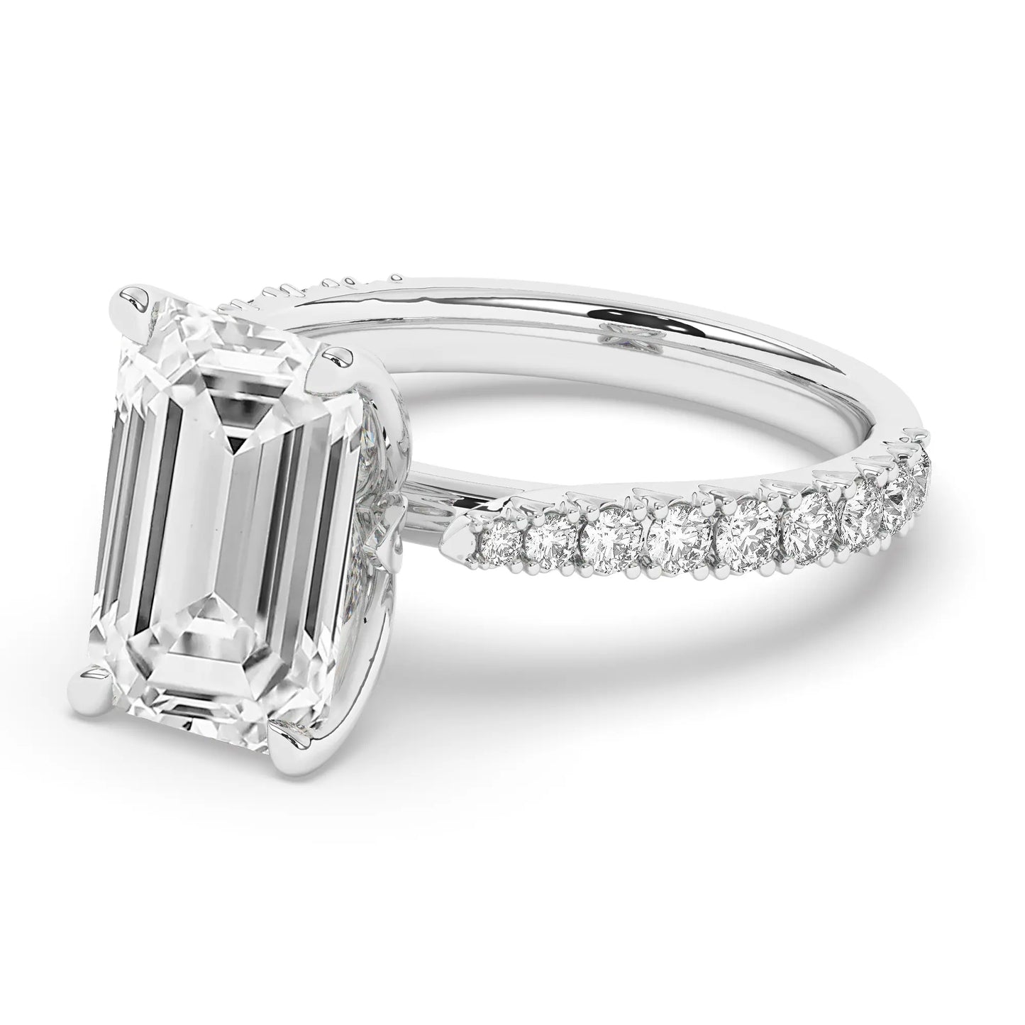 FR2976 Emerald cut 0.50ct D VVS2 White Gold