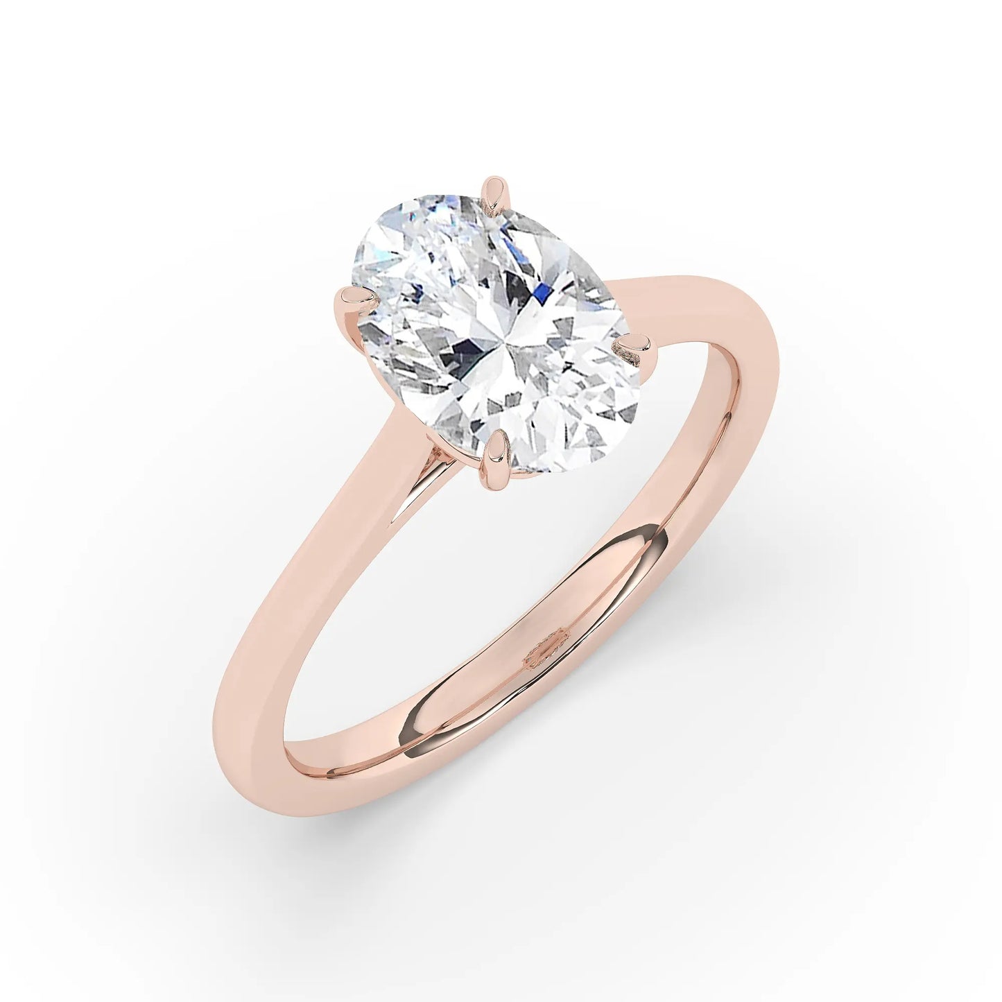 FR2963 Oval cut 0.50ct D VVS2 Rose Gold