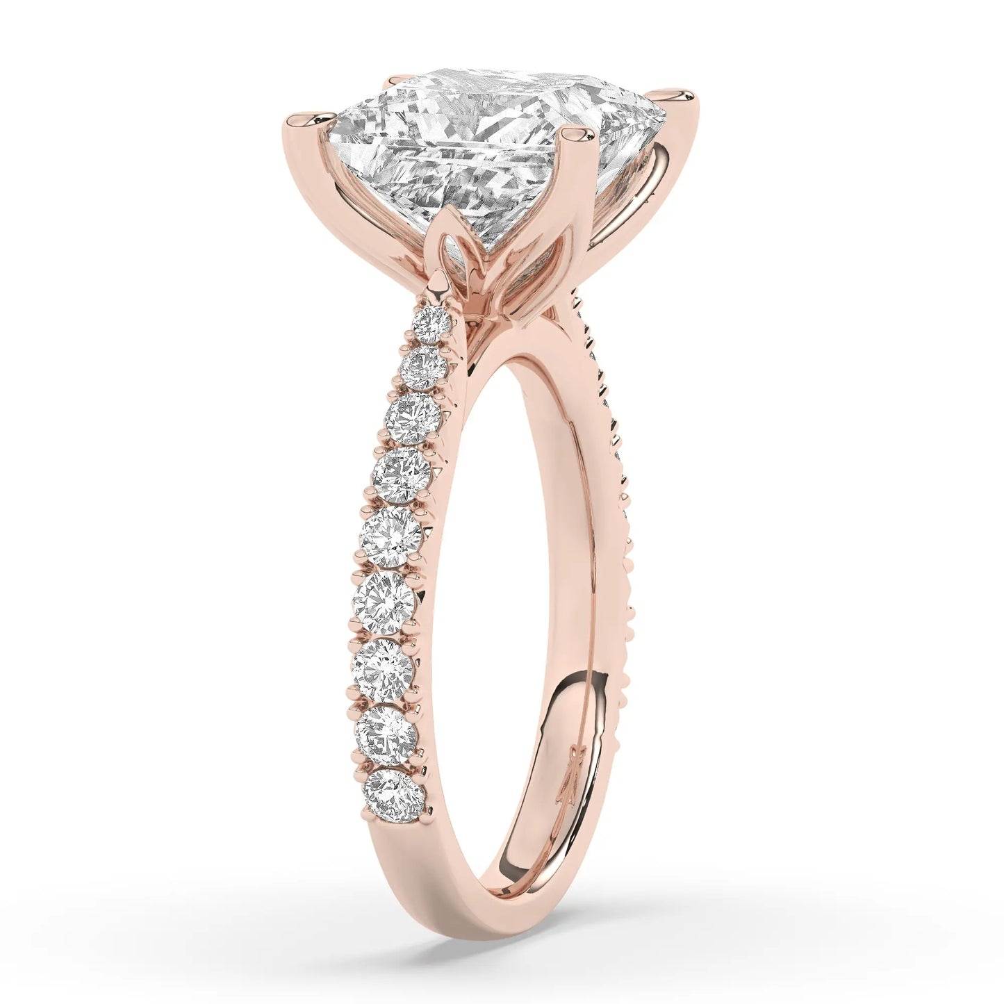 FR2976 Princess cut 0.50ct D VVS2 Rose Gold