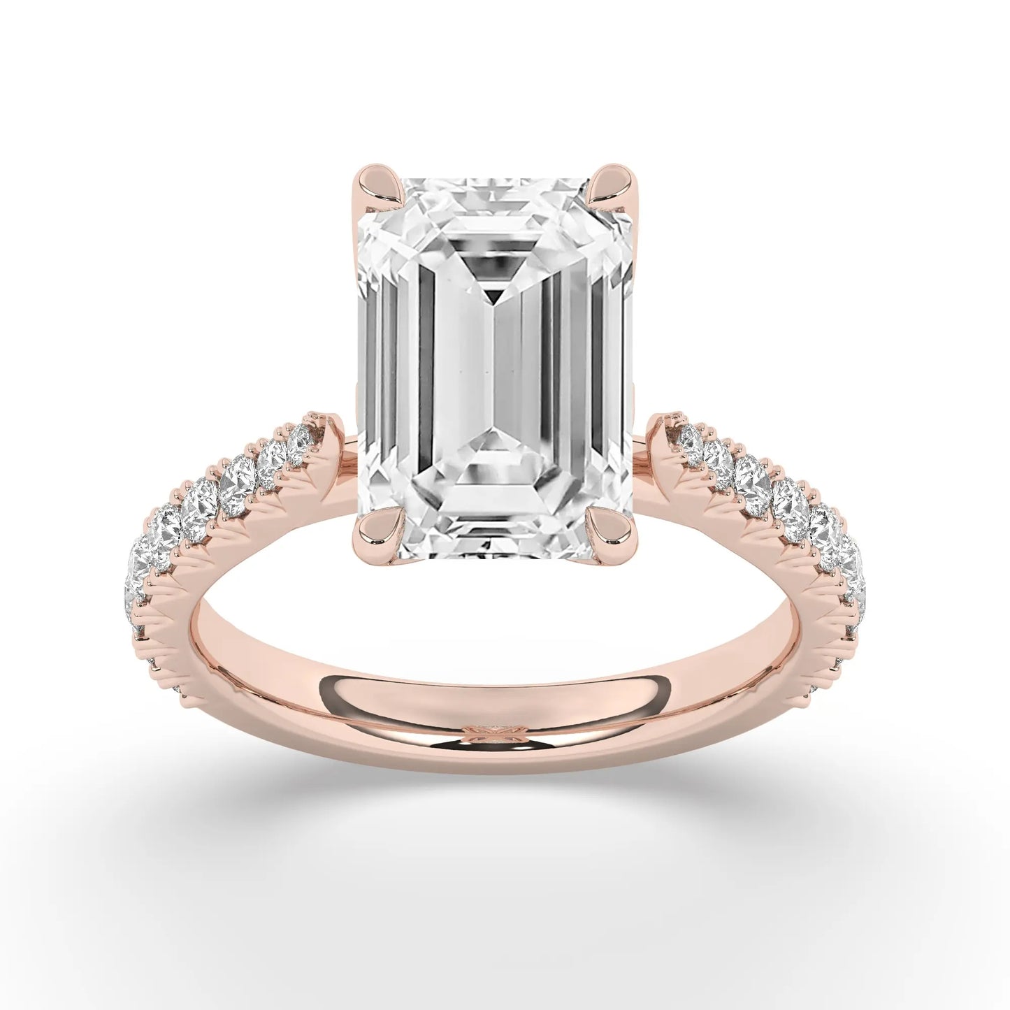 FR2976 Emerald cut 0.50ct D VVS2 Rose Gold