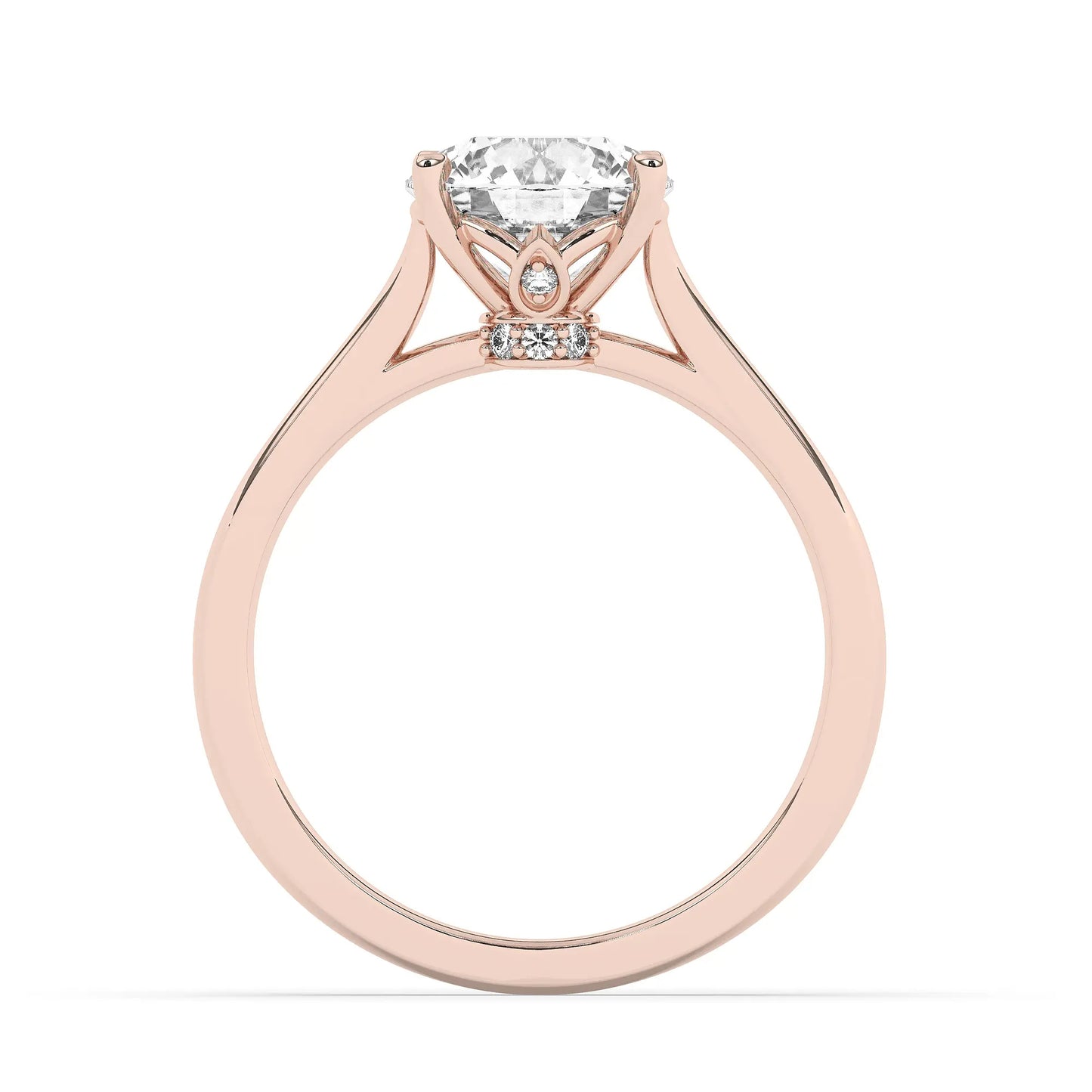 FR2963 Round Briliant 0.50ct D VVS2 Rose Gold