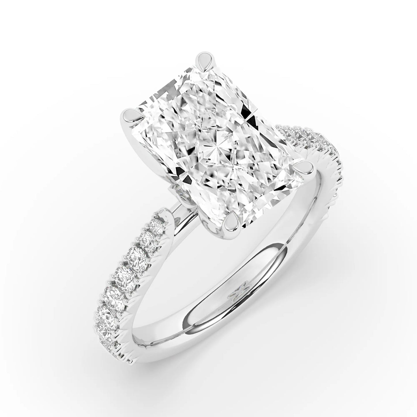 FR2976 Radiant cut 0.50ct D VVS2 White Gold