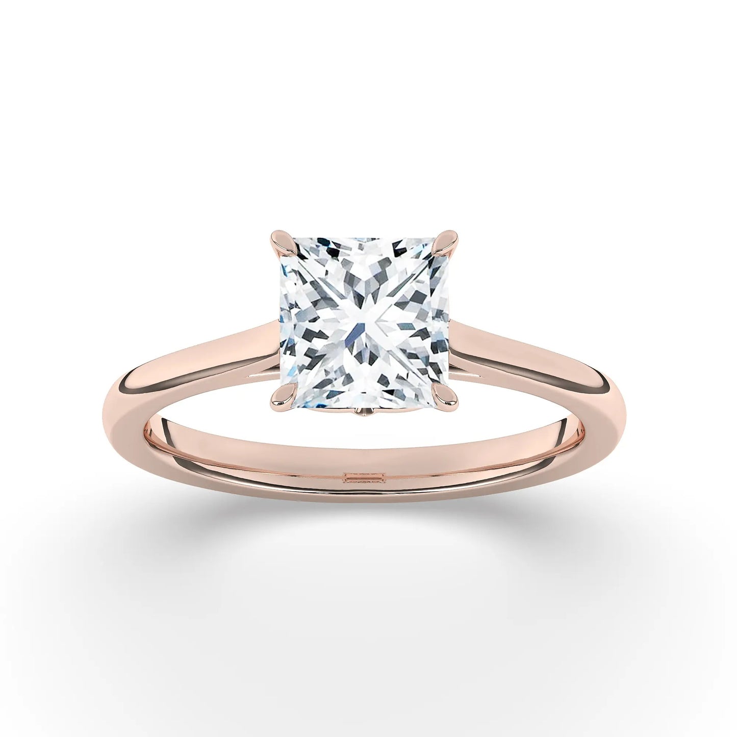 FR2963 Princess Cut 0.50ct D VVS2 Rose Gold