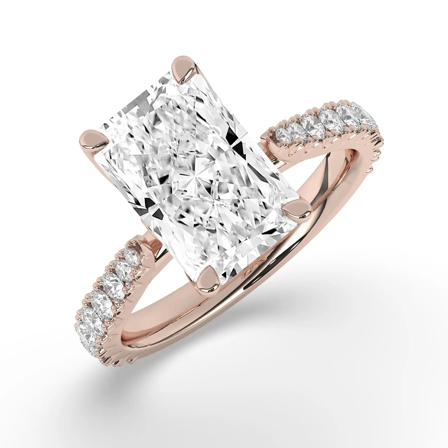 FR2976 Radiant cut 0.50ct D VVS2 Rose Gold