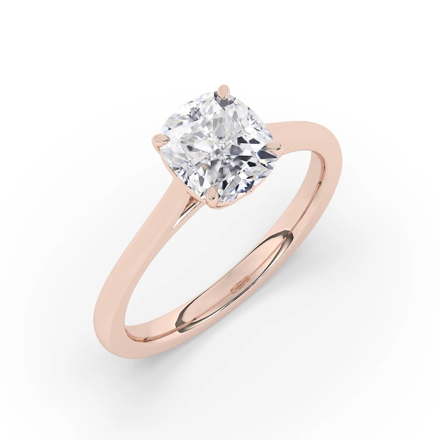 FR2963 Cushion Cut 0.50ct D VVS2 Rose Gold