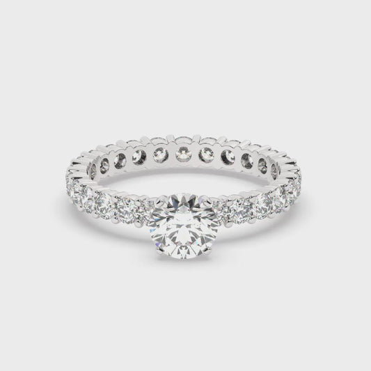 Alina - 4 Prongs Full Eternity 1ct D VS1 center Diamond