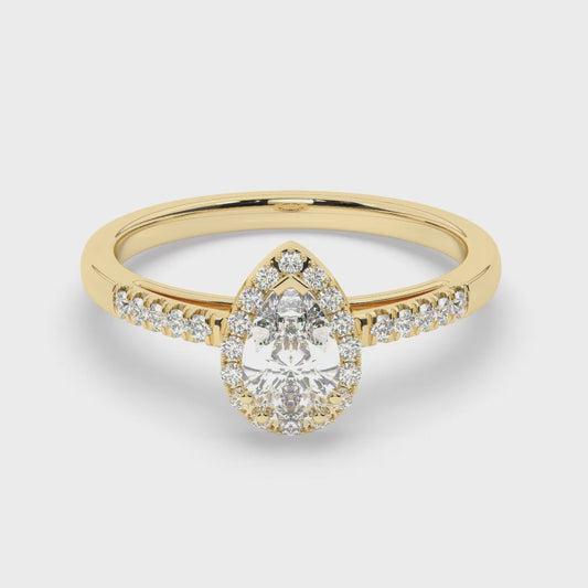 Patricia - Pear shape Halo and pavé