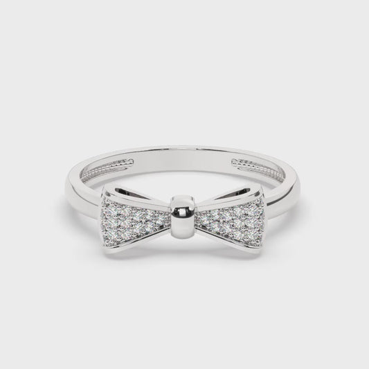 Lab Diamond "Bow"  White Gold Ring