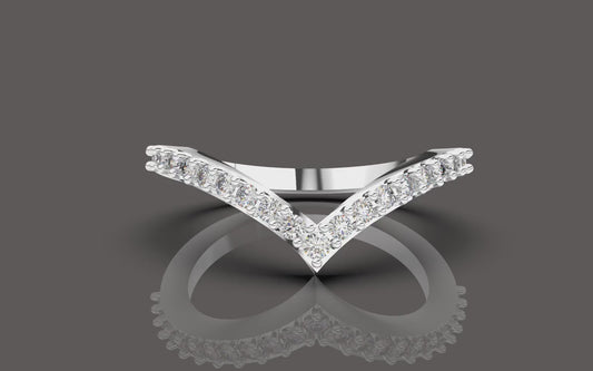 Bague Lab Diamond 0,17ct Chevron Doré