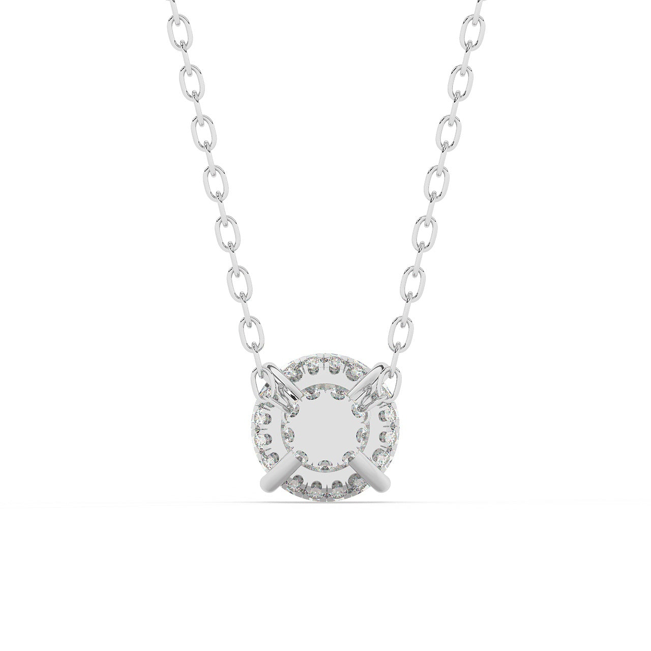 Solitair Pendant with hidden halo