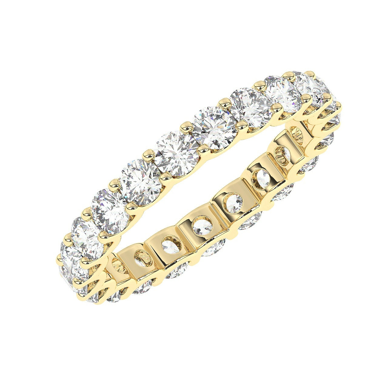 Bague en or jaune "Eternity" avec diamant de laboratoire 2,1 ct