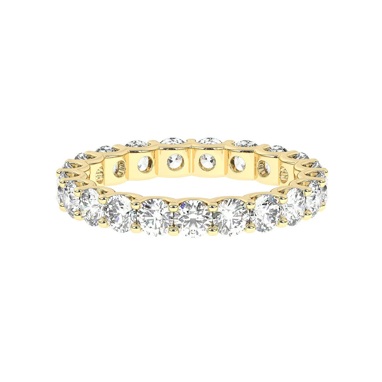 Bague en or jaune "Eternity" avec diamant de laboratoire 2,1 ct